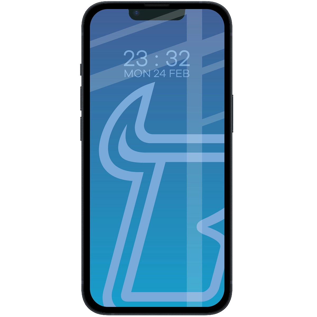 Wizualizacja na telefonie z nałożonym szkłem hartowanym Bizon Glass Edge